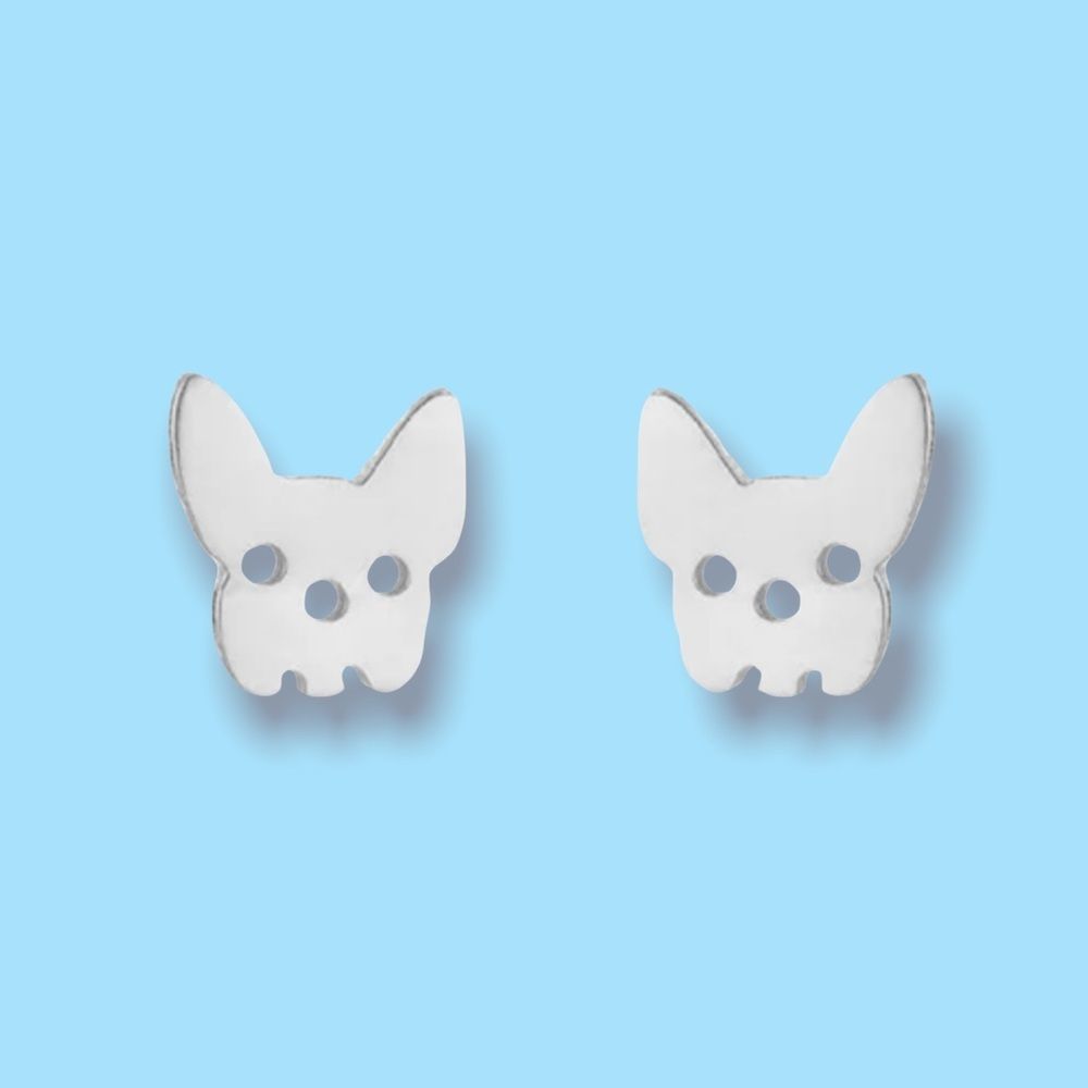 Silver Dog Earrings